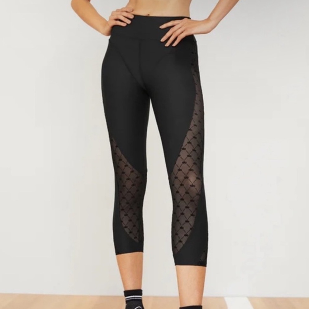 Alo Yoga Black Airlift Mesh High Waist Celeste Capri NWT Small